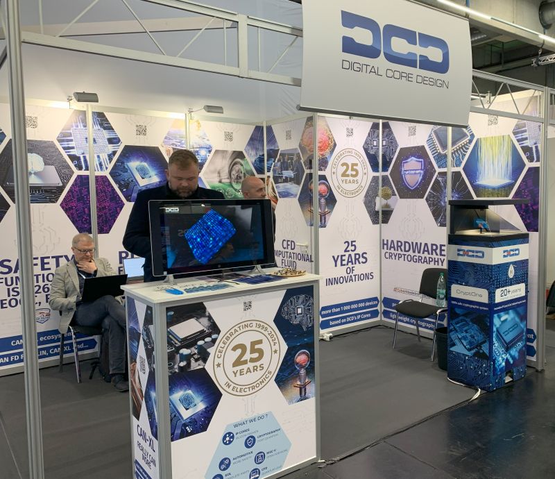 Stoisko firmy Digital Core Design na targach embedded world 2024.