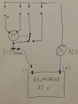 Skoda 105, 120 wycieraczki - Schemat instalacji podłączenia silnika wycieraczki 