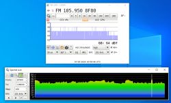Screenshot der TEF-GTK-Software mit Frequenz 105,95 MHz.
