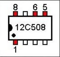 Schemat podłączenia chipu 12C508A do płyty PU-22 w PSX/SCPH-7502 z 1999 roku