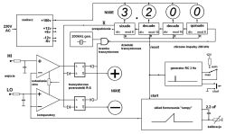 Block diagram of Rochar A.1335 digital voltmeter using NIXIE tube displays.