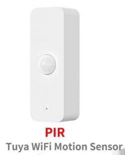 White PIR motion sensor from Tuya with a visible round detection element.