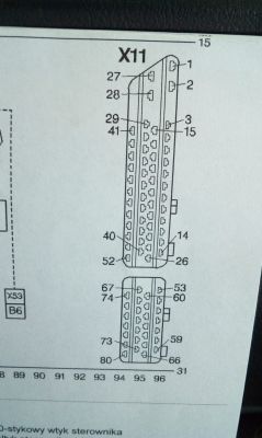 Opis pinów sterownika silnika VR6 dla Mercedesa V Klasa 2.8 benzyna z gazem