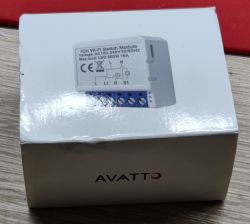 Box of AVATTO 1CH Wi-Fi Relay Module Box of AVATTO 1CH Wi-Fi relay module.