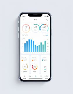 Mobile App for Smart Home Control Smartphone displaying a smart home app user interface.