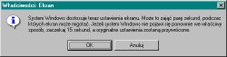 Okno dialogowe systemu Windows z informacją o zmianie ustawień ekranu