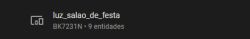 Text on dark background with “luz_salao_de_festa” and details “BK7231N • 9 entidades”