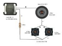 Hertz DCX 165 i DCX 100 i HE 2 - Podłączenie głośników o różnej mocy pod wzmacni