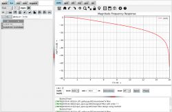 pyfda tool interface with frequency response plot of a filter