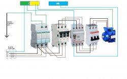 Correct Connection: Surge Arrester -> Residual Current Device -> Overcurrent Circuit Breaker