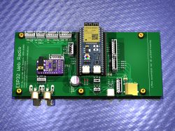 Green PCB with components for ESP32 Web Radio.