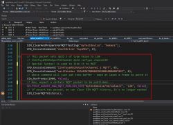 Screenshot displaying the debugger window in Microsoft Visual Studio with code related to MQTT tests.