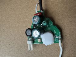 PCB of Moes 5W RGB+CCT E12 Bulb Interior of the Moes candelabra bulb circuit board.