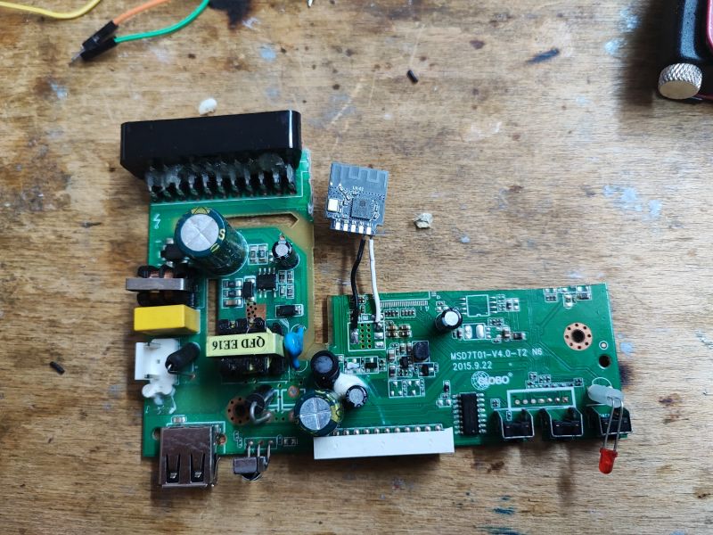 PCB with Modified WiFi Module PCB with soldered WiFi module LN882H