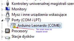 Arduino Leonardo ustawianie portu w IDE do wgrywania