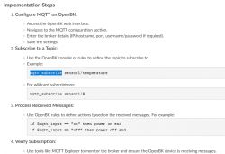 Instructions for configuring MQTT on OpenBK with a subscription command.