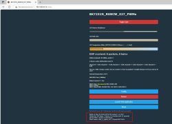 Control panel for BK7231N_RGBWCE_E27_PWMs device viewed in a web browser, showing device settings and status.