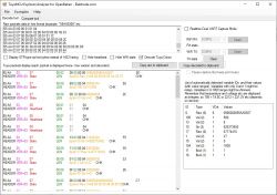 Screenshot of TuyaMCU Analyzer interface with various data packets.