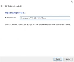 HP LaserJet M140we - Win10 problem z instalacją sterowników
