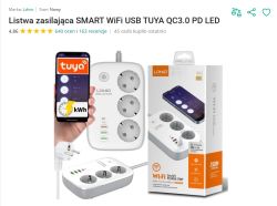 LDNIO WiFi power strip with three sockets, USB ports, and Tuya app control