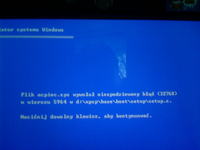 Błędy podczas instalacji Windowsa XP SP3 na dysku SATA