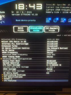 OC procesora I5 2500k 4.7GHz na płycie głównej - czy ustawienia są prawidłowe?