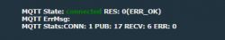 Screenshot of MQTT status showing connection.