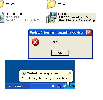 Problem z instalacją sterowników USB na Windows XP SP1 po aktualizacji z SP2