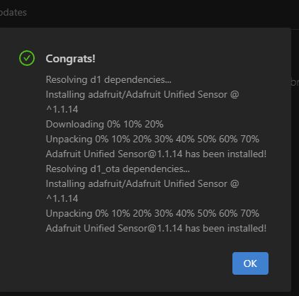 Installation von Adafruit Unified Sensor in PlatformIO Installation von Adafruit Unified Sensor in PlatformIO