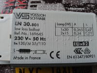 Jak podłączyć świetlówkę 30W z statecznikiem VS Vossloh Schwabe LN 30.801?