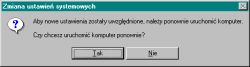 Komunikat systemu Windows o konieczności ponownego uruchomienia komputera