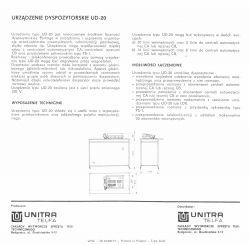 Urządzenie dyspozytorskie Unitra Telfa UD-20, prospekt informacyjny