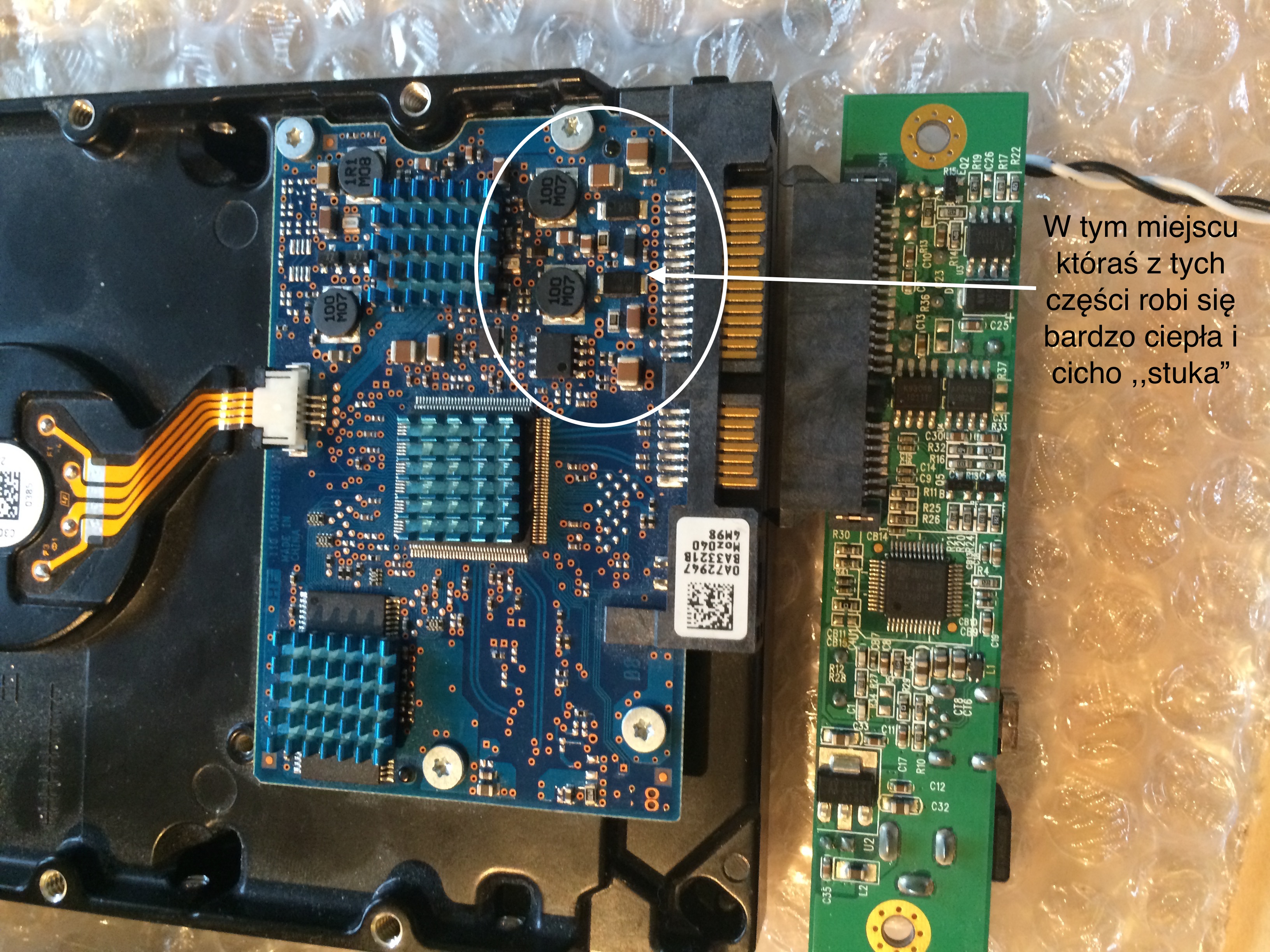 HITACHI H3D10003272S - Problem z pcb dysku, brak odpowiedzi