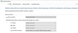 Okno „Autoodtwarzanie” w Panelu sterowania Windows z opcjami dla nośników i plików
