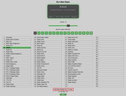 Evo Web Radio interface with radio station list and active station Eska2 playing