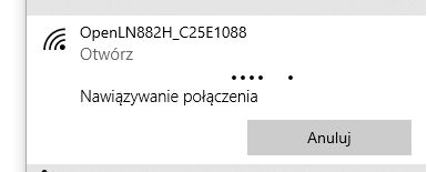 Wi-Fi Connection Notification Notification for connecting to OpenLN882H network.