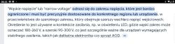 Zrzut ekranu z tekstem opisującym pojęcie wąskie napięcie w kontekście zasilania.