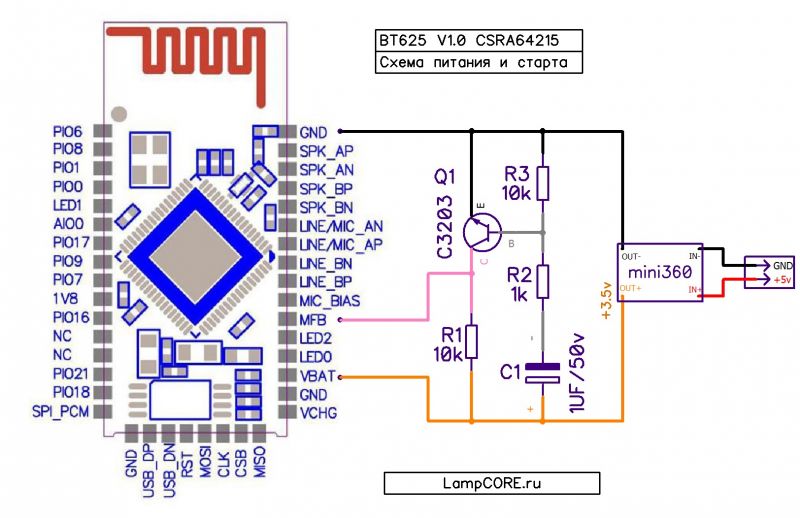 BTM625 / CSRA64215 Bluetooth Audio Module - uruchomienie BTM625 / CSRA64215 Bluetooth Audio Module - uruchomienie