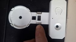 Close-up of the UART pin connector on LSC Smart Panel Light controller