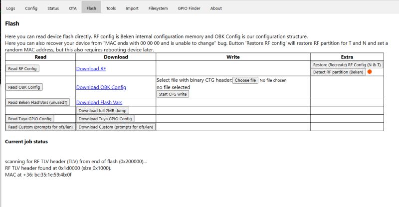 Web App Flash Tab: Inconsistent Status Messages for Tuya GPIO and Custom Dump Buttons