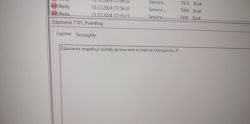 Zrzut ekranu dziennika zdarzeń systemu Windows z błędem inspekcji.