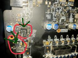 Identyfikacja przepalonych bezpieczników na karcie graficznej GTX 1060 6GB MSI X Gaming