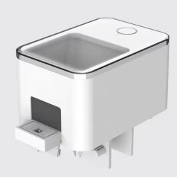 Modern kitchen appliance with a white body and sleek finish.