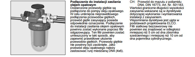 podłączenie zbiornika oleju grzewczego