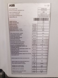 [Sprzedam] Rozdzielnica ABB KE-66 BBA 6,3 kV, Schemat, Zdjęcia, Tablice Znamionowe, 180 000€