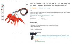 Close-up of a Haljia DuPont cable set with test hooks, available on Amazon.