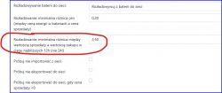 Interfejs aplikacji z ustawieniami optymalizacji rozładowywania baterii.