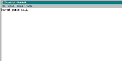 Notatnik Windows z błędnie wyświetlonym tekstem zawierającym polskie znaki