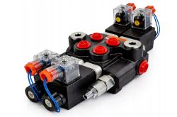 Rozdzielacz hydrauliczny 2-sekcyjny z czterema cewkami elektromagnetycznymi