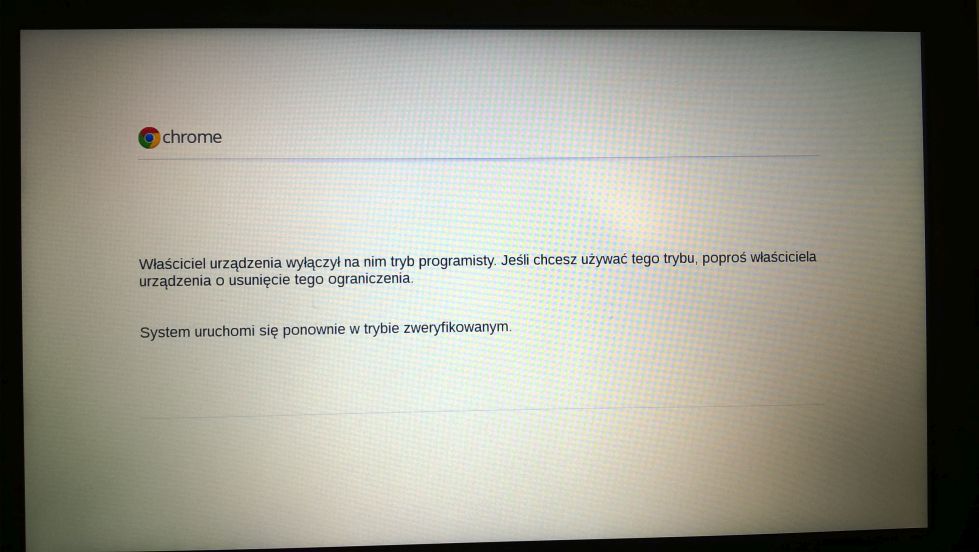 Chromebook zablokowany tryb programisty ASUS C300